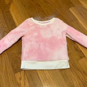 Pink tie dye fuzzy sweater, size 2T